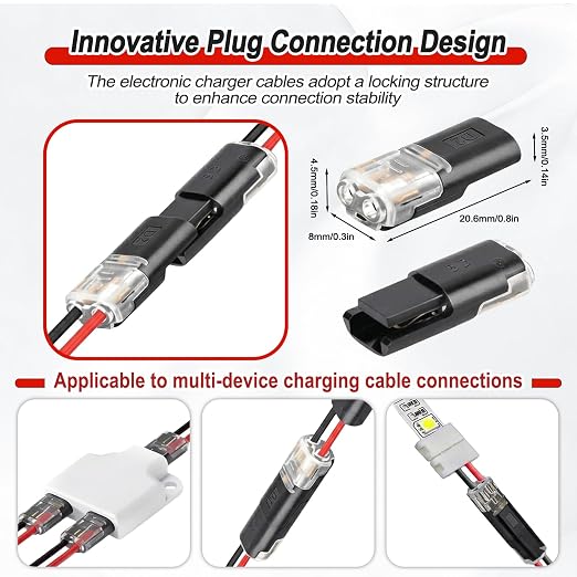 100Pcs Standard Quick Connect Wire Connectors – No Stripping Double Wire Plug - Image 3
