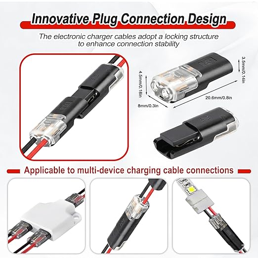 20Pcs Large Quick Connect Wire Connectors – No Stripping Double Wire Plug in - Image 3