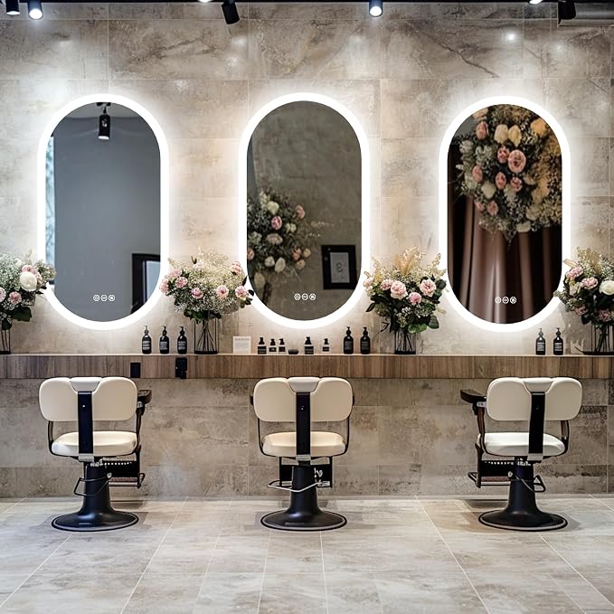 LUVODI Lighted LED Bathroom Mirror: 40x20IN Oval Anti-Fog Dimmable Wall Mounted - Image 9