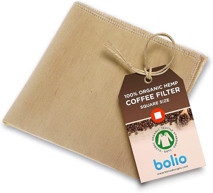 Organic Hemp Reusable Coffee Filter by Bolio