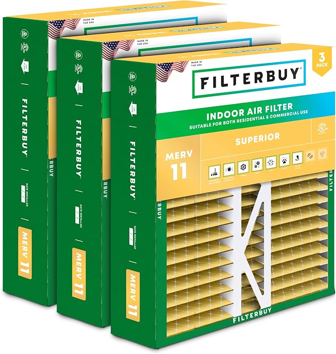 Filterbuy 16x22x5 Air Filter MERV 11 Superior Pet & Allergy Defense, Pleated by Filterbuy