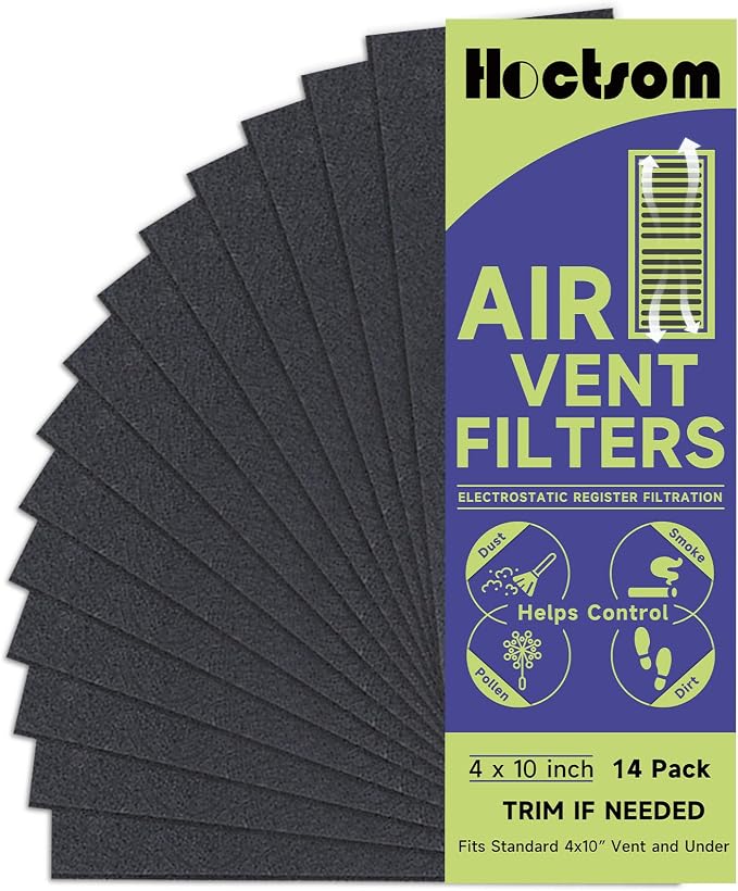 Air Vent Filter 4 x 10 Inch 14-Pack Activated Charcoal, Air Vent Floor Heater by BeautyyourHome