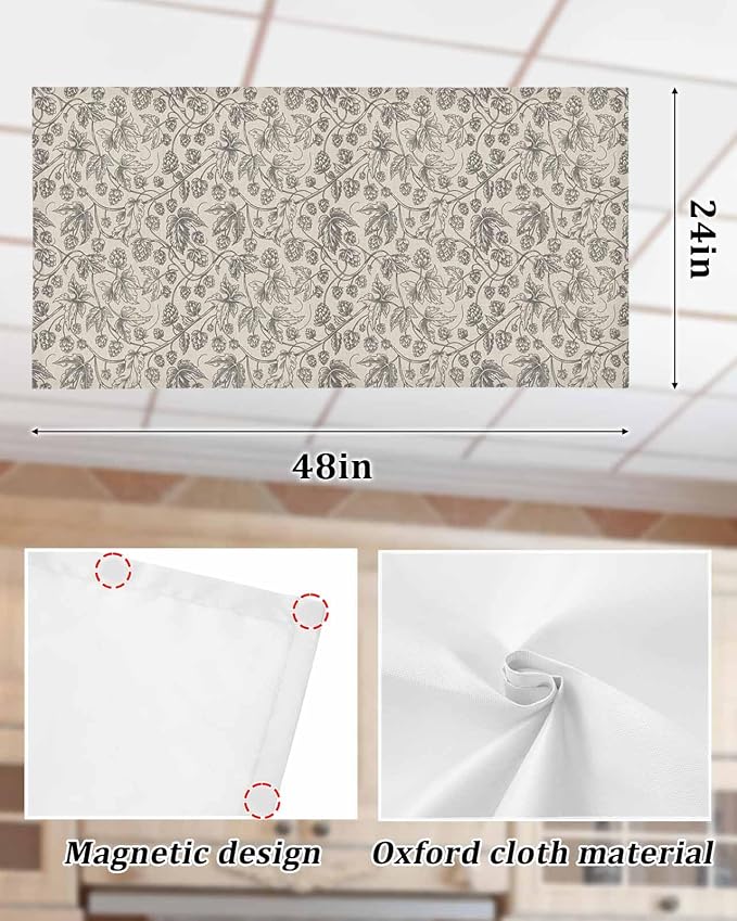 2 Pack Fluorescent Light Cover for Ceiling Lights, Modern Vintage Flowers - Image 5