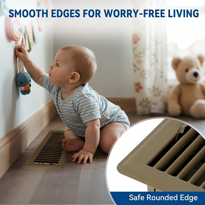 4" x 12" Floor Register Vent Covers 10-Pack, Walkable Powder-Coated Metal Vent - Image 3