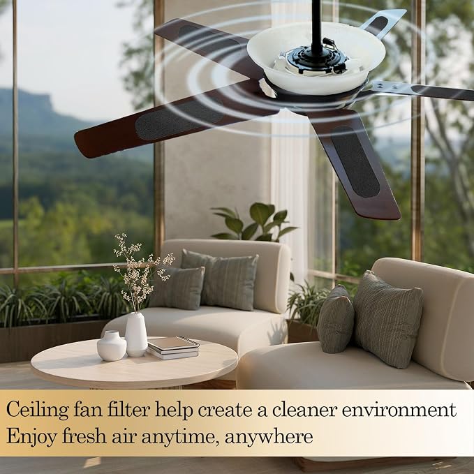 15 Pack Ceiling Fan Filters for Blades, Activated Carbon Filters - Image 6
