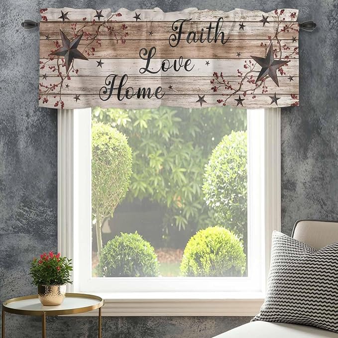 Rustic Star Brown Curtain Valances - Image 4