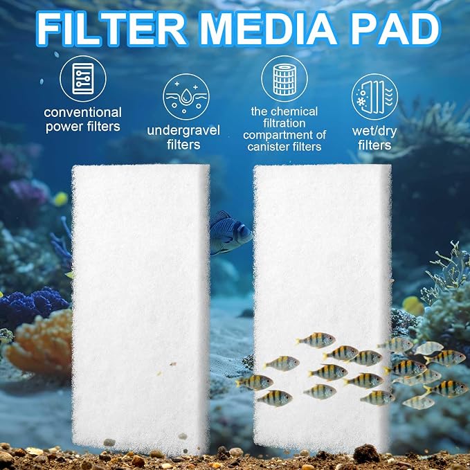 12 Pack Filter Pads for Aquarium Fish Tanks, Aquarium Polyethylene Media Pads - Image 3