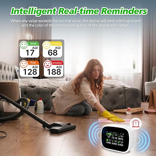Smart Air Quality Monitor Indoor, WiFi Air Quality Tester - Image 4