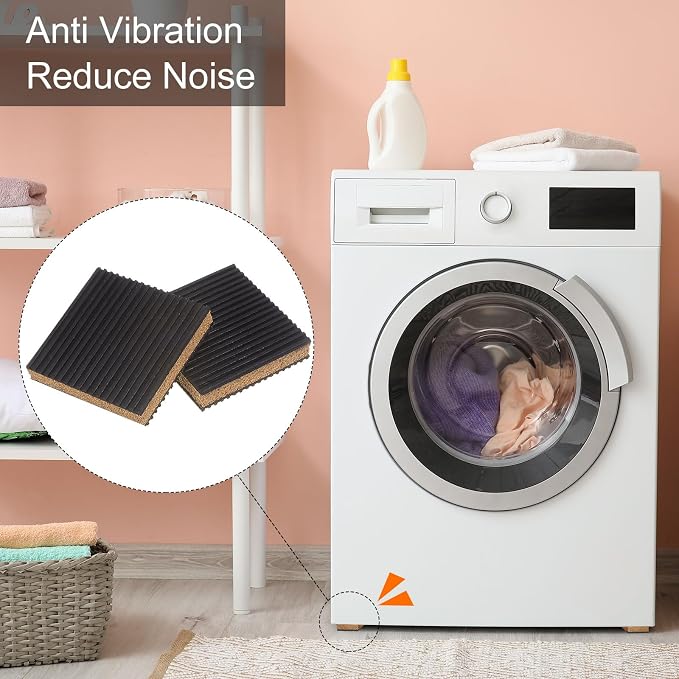 HARFINGTON 8pcs Rubber Anti Vibration Pads 4" x 4" x 7/8" Isolation Vibration - Image 6