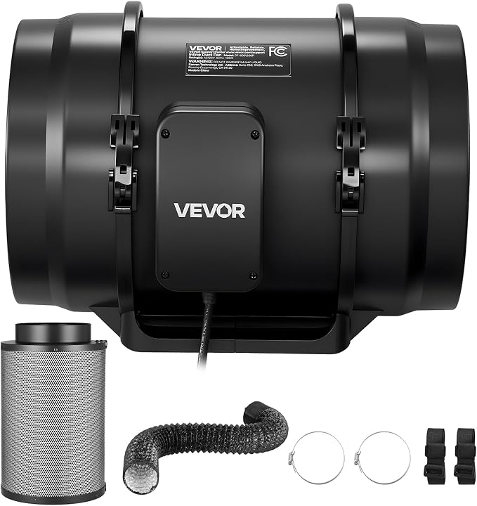 VEVOR 8" Air Filtration Kit, 180 CFM Inline Duct Fan - Image 9