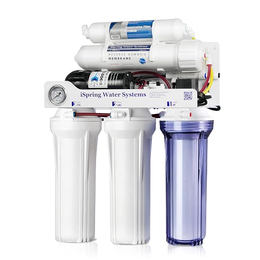 iSpring RCC1DP Tankless RO/DI System, 5 Stage De-ionization Reverse Osmosis by iSpring