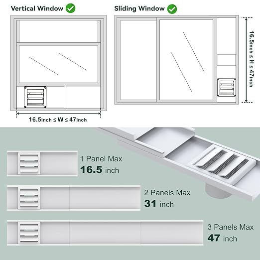 Flehomo Window Vent Kit for 3" and 4" Diameter Hose, Include Vent Cover - Image 3