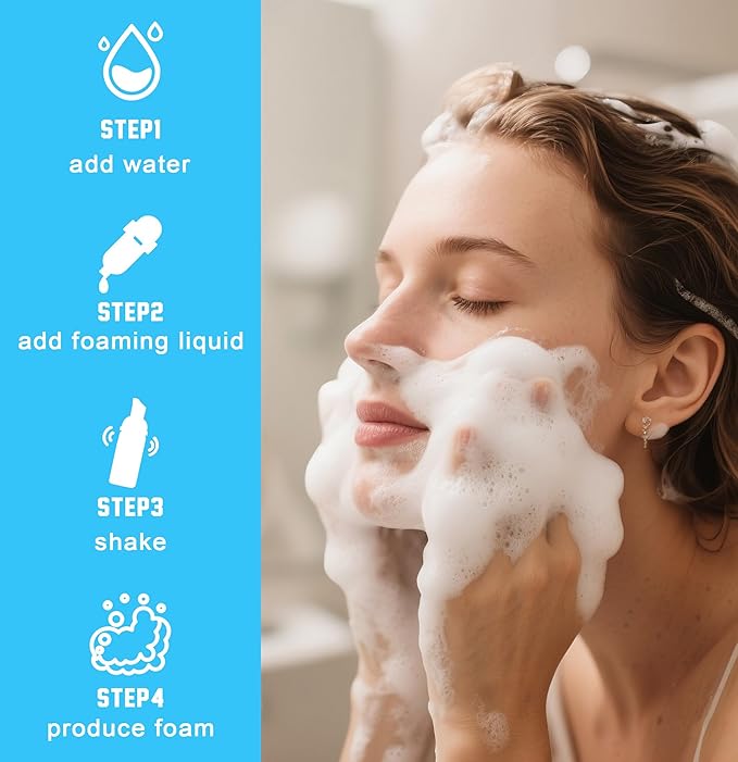 2PCS Foam Pump Bottle, Foaming Dispenser Bottle, Foaming Hand Soap Dispensers, Travel Size Foam Spray Bottles for Body Wash, Lash Cleanser, Shampoo, 200 ml/7 OZ
