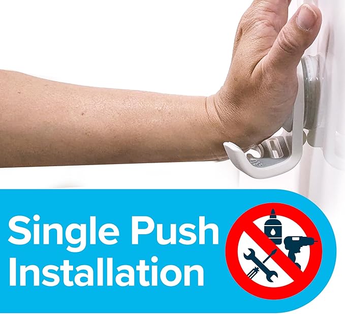 SlipX Solutions On The Dot Power Lock Suction Cup Hook, Razor Holder & Phone Cradle (Perfect for Shower & Mirror, Holds 11 lbs), No-Drilling, No Tools, Rust-Proof, Waterproof, Removeable