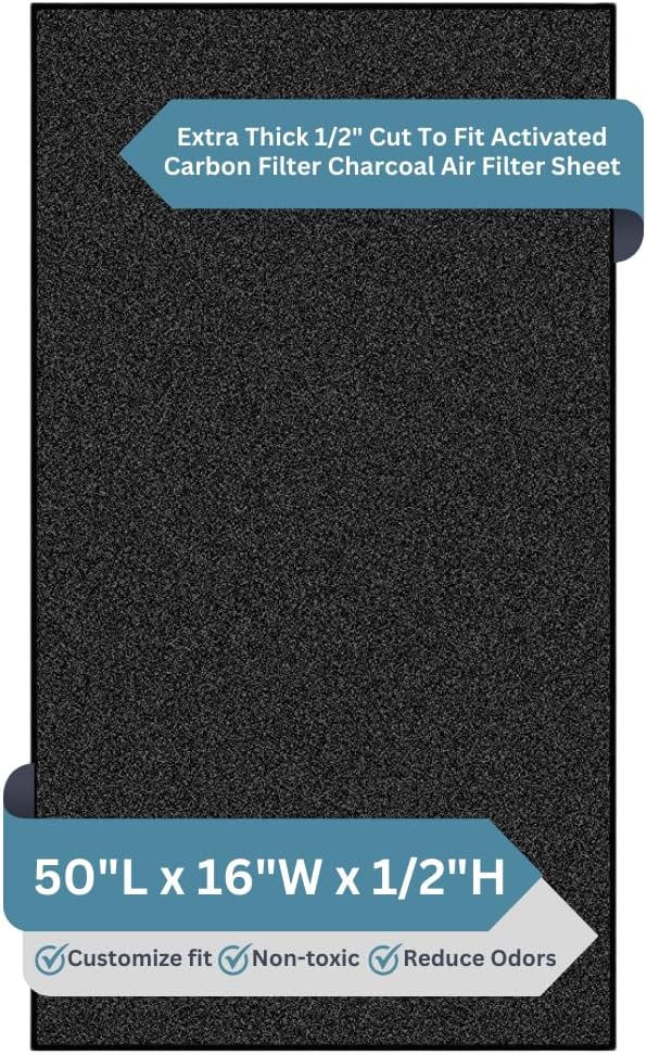 Extra Thick Activated Carbon Filter Sheet by FreshHeadquarters