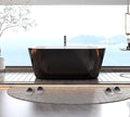 67" Deep Soaking Bathtub, Non-Slip Acrylic Tub with Chrome Drain, CUPC Certified, Ergonomic Modern Bath for Bathrooms, Easy-Install, Black Symmetrical