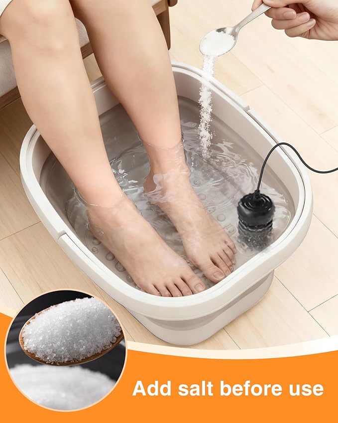 Ionic Foot Bath Detox Machine,Foot Detox Foot Bath Soak Tub with 2 Arrays,80 Disposable Foot Bath Liners,Detox Sea Salt,Folding Foot Spa Bucket,Home Salon-Level Foot Soaking Tub