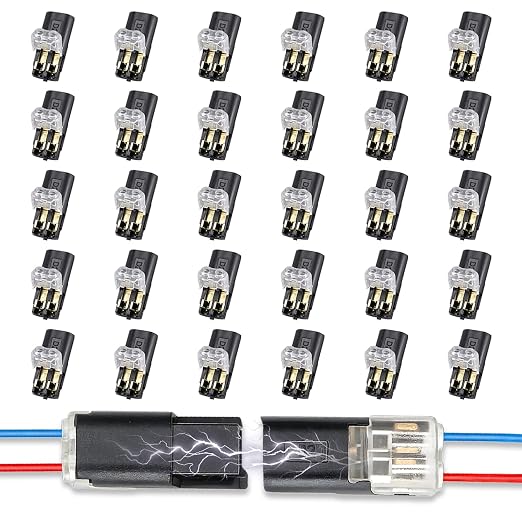 30PCS Double Wire Plug in Connector, Pluggable Low Voltage Wire Connector by Unknown