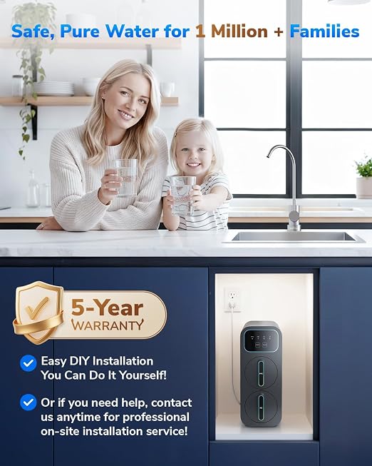 E6 600GPD Compact Space-Saving Under Sink RO Water Filter, Reverse Osmosis - Image 2