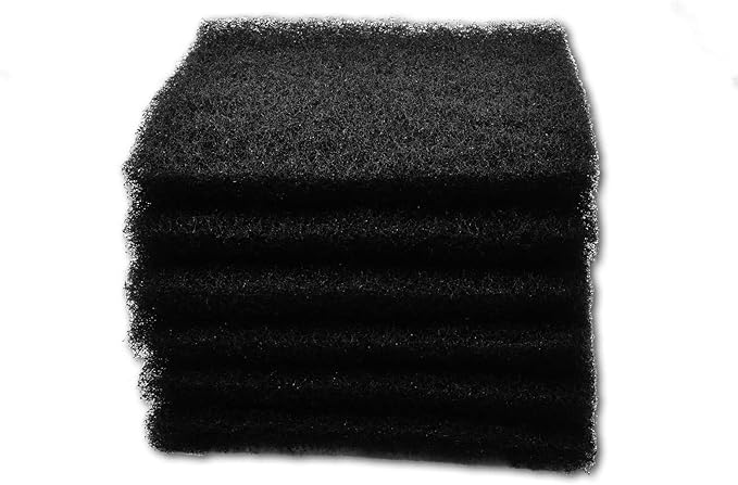Black Coarse Filter Media, 1.25" Thick, 6 Pack, Ponds or Water Gardens by TheFilterPro