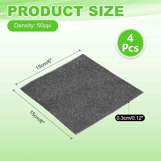 Fan Replacement Filters 4 Pcs Fan Filter Foam Sponge - Image 2