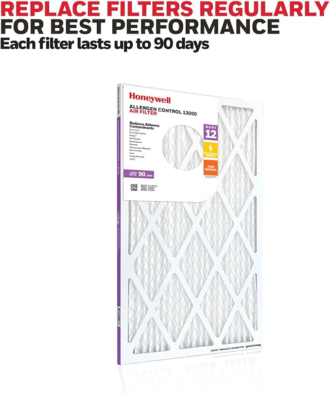 Honeywell 16x25x1 MERV 12 Electrostatic Pleated HVAC AC Furnace Air Filter | - Image 4