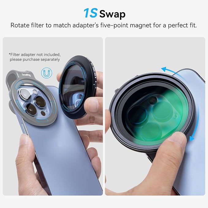 SmallRig 52mm Magnetic Variable ND Filter ND2-ND32 No X Cross HD Optical Glass - Image 3