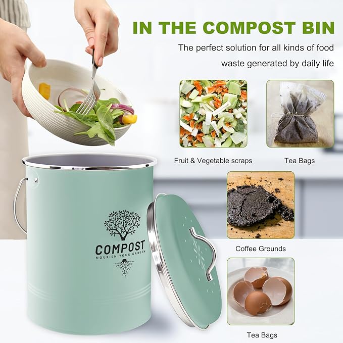 Kitchen Countertop Compost Bin, Odor Resistant Indoor Compost Bin - Image 5