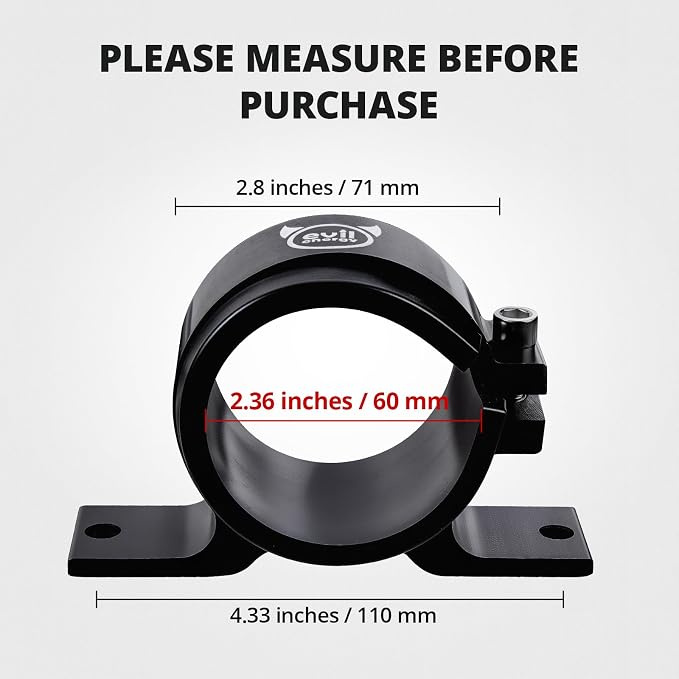 EVIL ENERGY 60MM Fuel Filter Mounting Bracket, Fuel Pump Clamp Holder 2PCS - Image 4