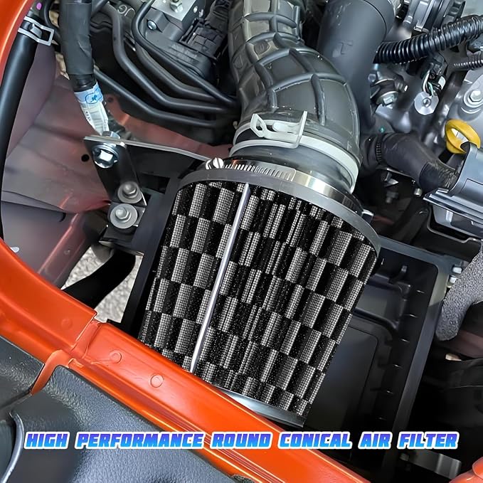 Clamp-On Car Air Intake Filter, 3 In/3.5 In/4 In Three Size High-Flow Washable - Image 4