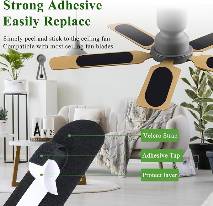 15 Pcs Ceiling Fan Filters for Blades, Fan Air Purifier Pads - Image 6