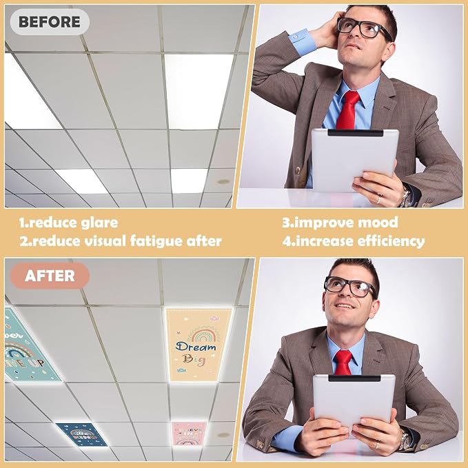 4Pcs Fluorescent Light Covers for Classroom Ceiling Lights, 4 x 2 Feet - Image 5
