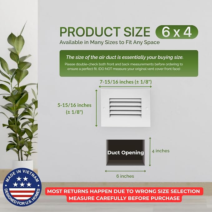 Modern Air Return Grille 6x4 - Image 3