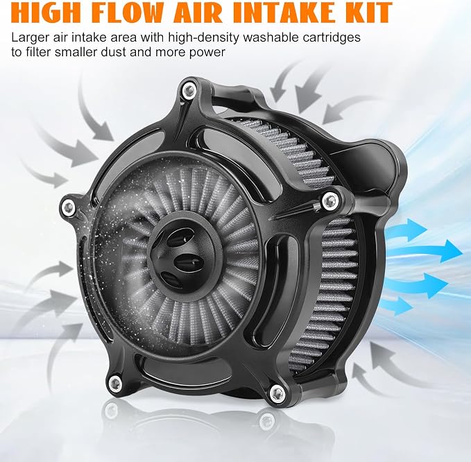 High Flow Air Cleaner Intake Filter Kit Air Filters Cover - Image 5