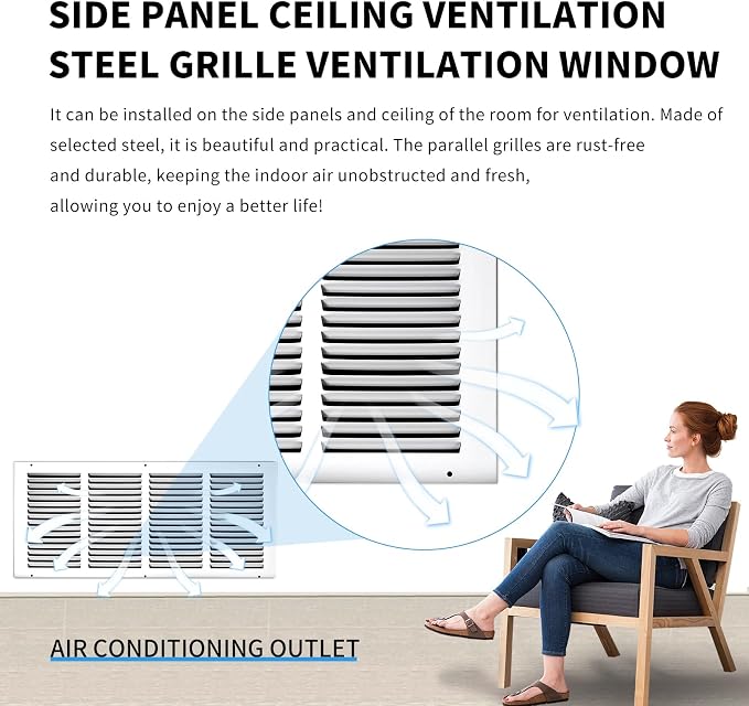20x8 Return Air Grille, Air Return Vent Cover, Flat Vent Cover, Rejillas De - Image 7