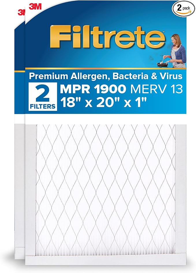 Filtrete 18x20x1 AC Furnace Air Filter, MERV 13, MPR 1900, Premium Allergen by Filtrete