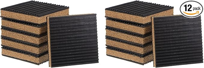 uxcell 12pcs Ribbed Anti-Vibration Isolation Rubber Pads 4" Length x 7/8" Thick by uxcell