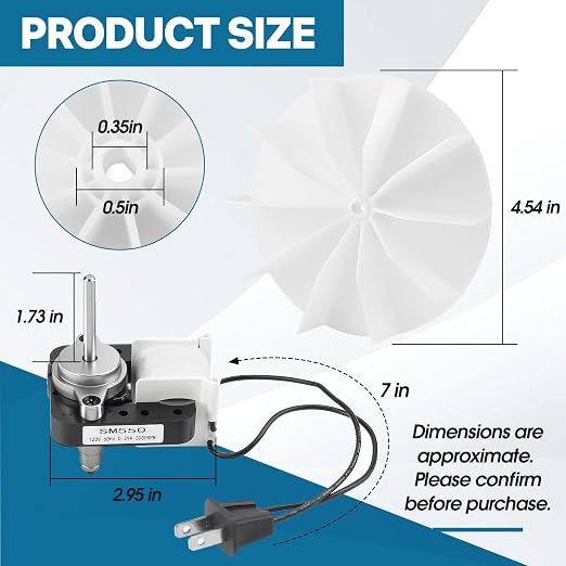 Universal Bathroom Fan Motor SM550 Replacement - Image 2