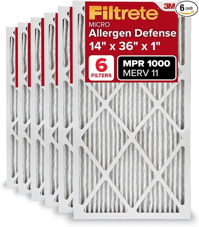 Filtrete 14x36x1 AC Furnace Air Filter, MERV 11, MPR 1000, Micro Allergen by Filtrete