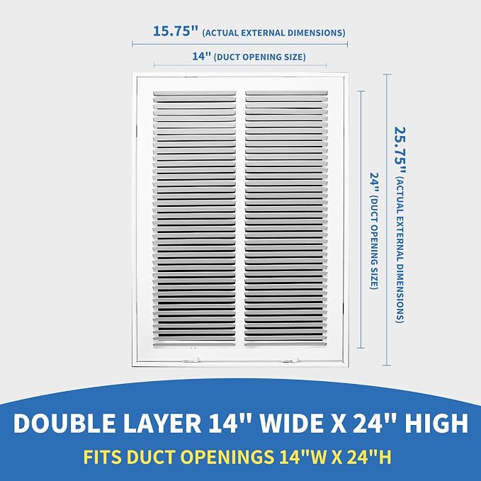 14 x 24 Return Air Grille, Return Air Vent Cover - Image 2