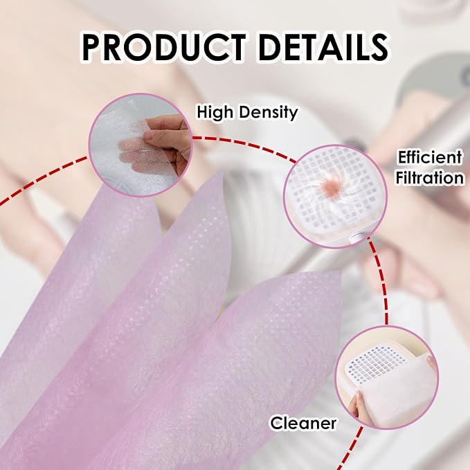 300 Sheets Nail Dust Collector Filter Paper: Disposable Dust Vacuum Filter - Image 3