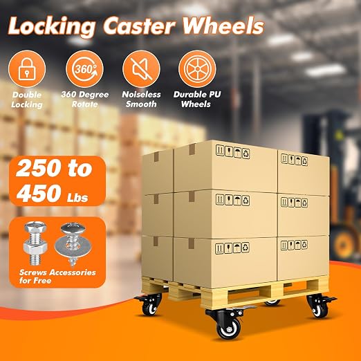 1.5" Casters Set of 24 Heavy-Duty Industrial Caster Wheels - Image 2