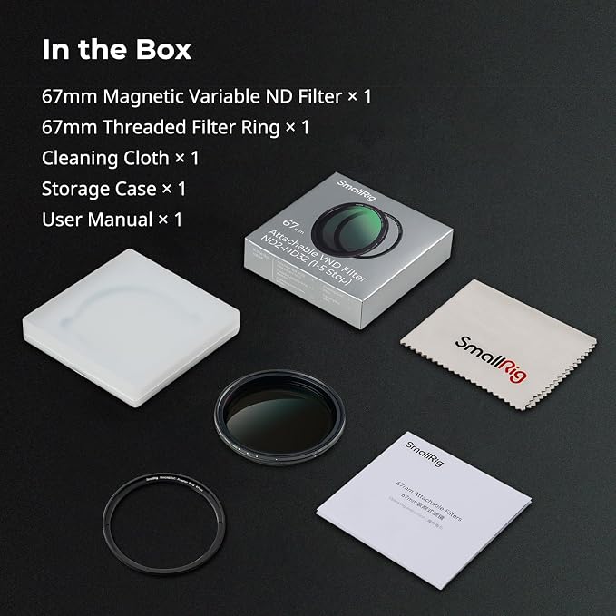SmallRig 67mm Magnetic Variable ND Filter ND2-ND32 + 67mm Threaded Filter Ring - Image 7
