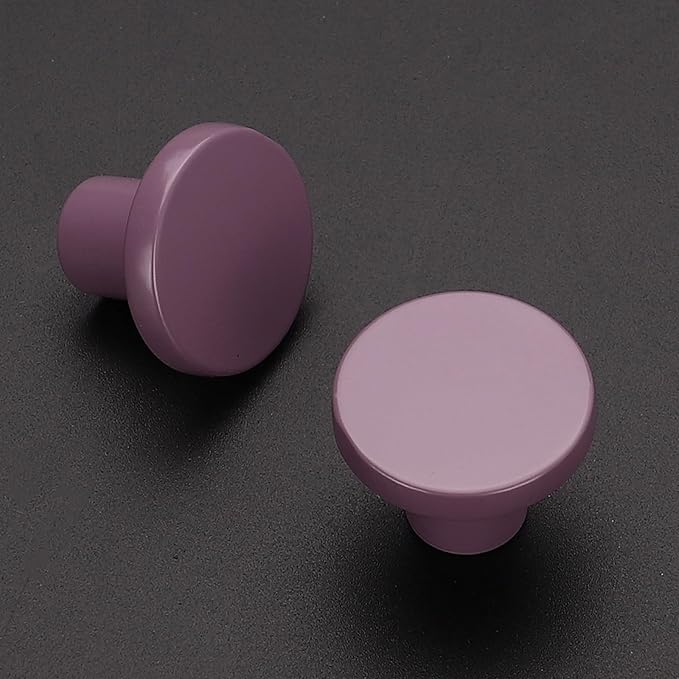 Ravinte 10 Pack Cabinet Knobs Purple Kitchen Cabinet Knobs Round Dresser Drawer Pulls Closet Door Pulls 1-1/5 Inch