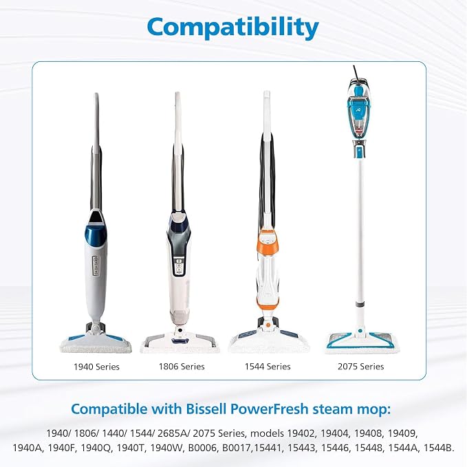 6 Pack 1940 for Bissell Steam Mop Pads for Bissell PowerFresh Steam Mop 1806 - Image 2