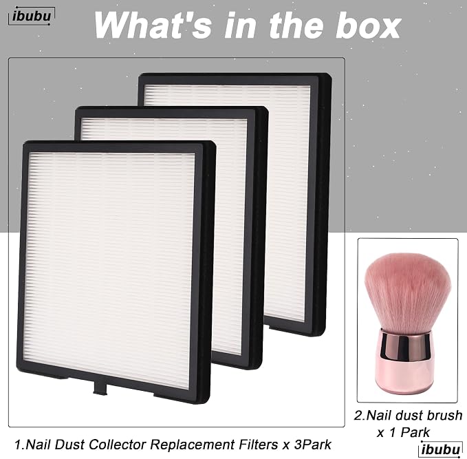 Nail Dust Collector Replacement Filters, 3 Pack Nail Tech Dust Collector Filter - Image 7