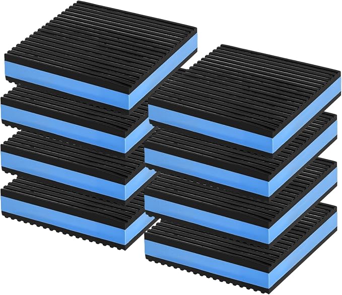 8 Pack 4 x 4 x 7/8 Inch Anti Vibration Pads, Rubber Isolation Pads, EVA Pad by MUKLEI