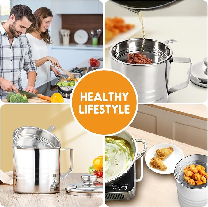 Chihee Grease Container Stainless Steel Bacon Grease Saver - Image 6