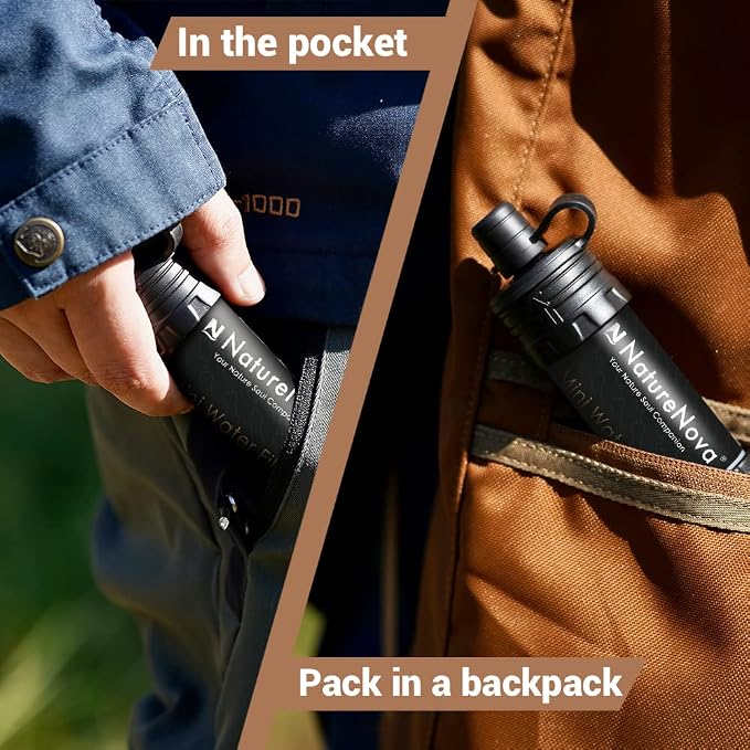 Mini Water Filter NatureNova Portable Emergency Water Filtration System Hiking - Image 5