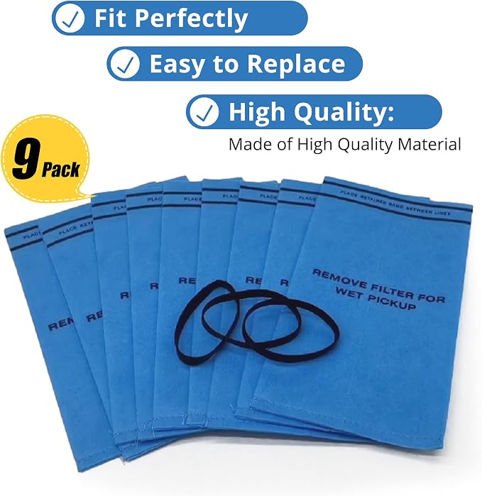 Smilefil 9 Pack Wet Dry Vacuum Filter Bags Compatible - Image 2